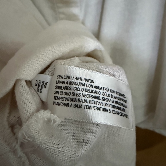 AVA & VIV Linen Blend Tank Top 1X Ivory Button Back - Picture 6 of 12